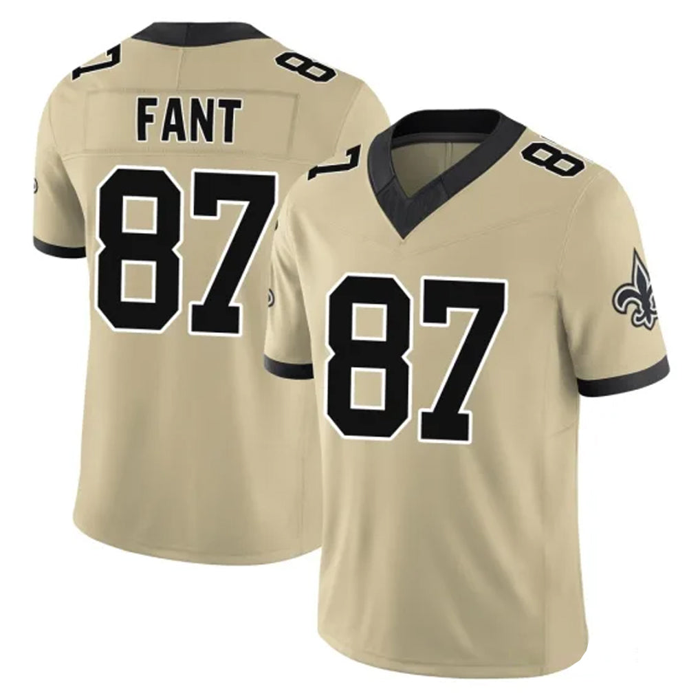 NO.Saints #87 Noah Fant Player Gold Limited Vapor F.U.S.E. Home Game Edoa Stitched Jerseys