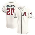 A.Diamondbacks #20 Luis Gonzalez Player Cream Limited Elite Home Game Edoa Stitched Jerseys