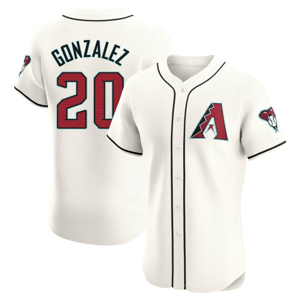 A.Diamondbacks #20 Luis Gonzalez Player Cream Limited Elite Home Game Edoa Stitched Jerseys