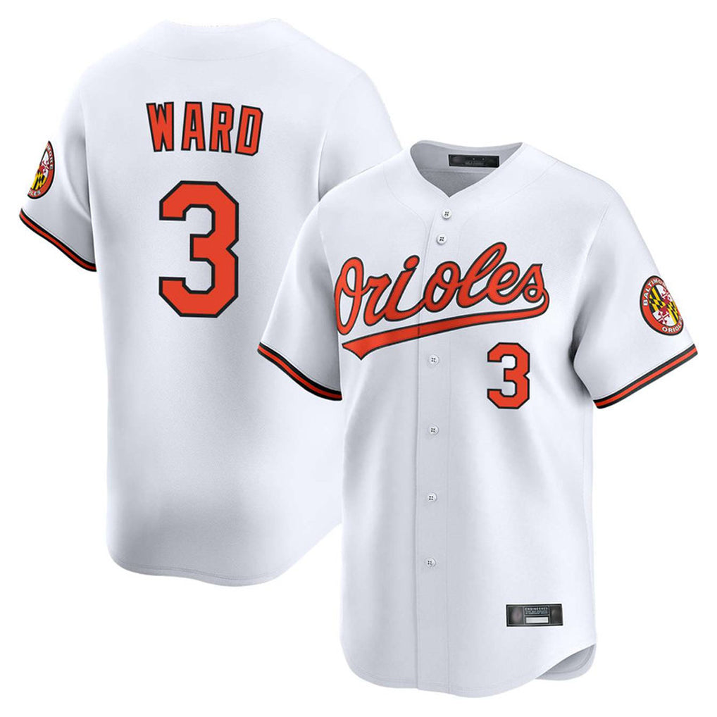 B.Orioles #3 Taylor Ward Player White Limited Home Game Edoa Stitched Jerseys