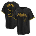 A.Braves #3 Dale Murphy Player Black Snake Skin City Home Game Edoa Stitched Jerseys