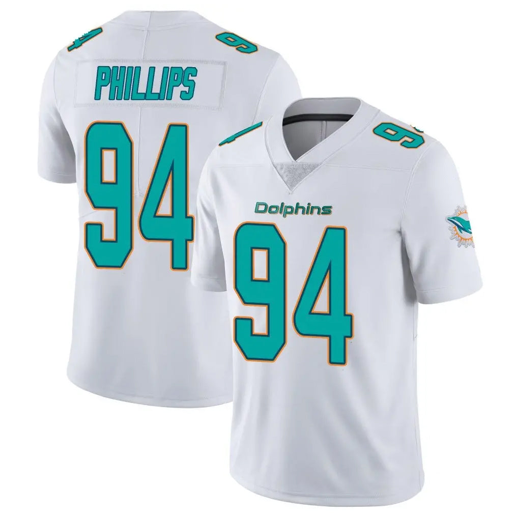 M.Dolphins #94 Jordan Phillips Player White Limited Vapor Untouchable Home Game Edoa Stitched Jerseys