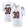 C.Bengals #30 Chase Brown Player White Home Game Edoa Stitched Jerseys