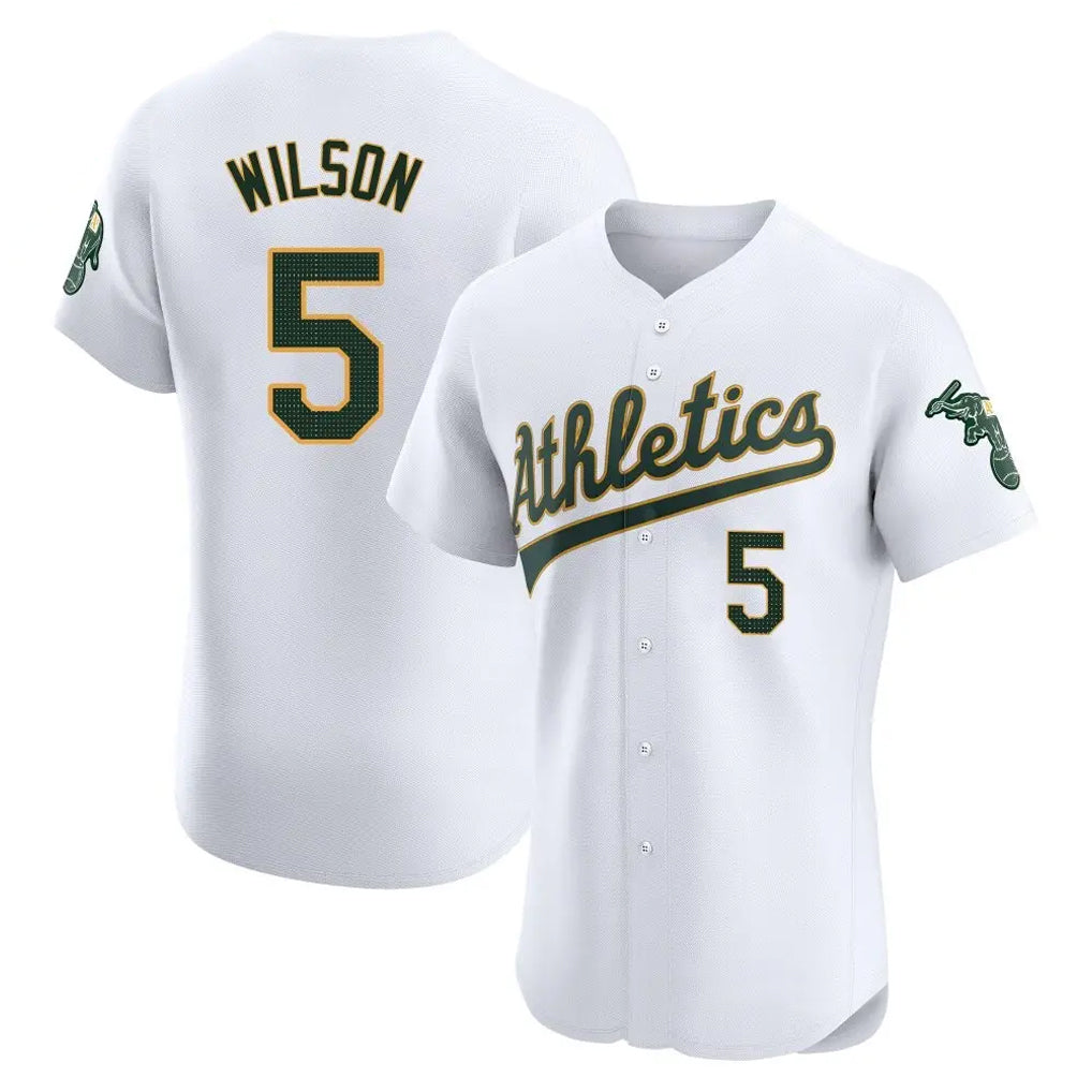 Athletics #5 Jacob Wilson Player White Limited Elite Home Game Edoa Stitched Jerseys