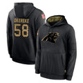 C.Panthers #58 Bobby Okereke Player Black Salute to Service Pullover Hoodies Limited Game Edoa Stitched Jerseys