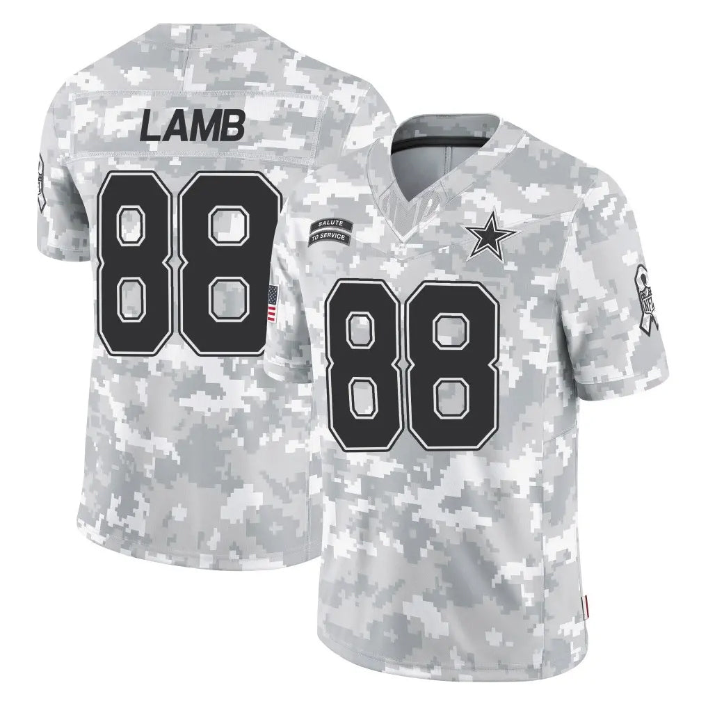 D.Cowboys #88 CeeDee Lamb Player Arctic Camo Salute to Service Limited Home Game Edoa Stitched Jerseys