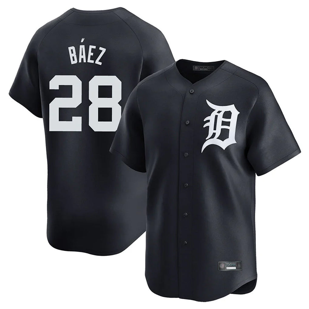 D.Tigers #28 Javier B¨¢ez Player Navy Home Limited Game Edoa Stitched Jerseys