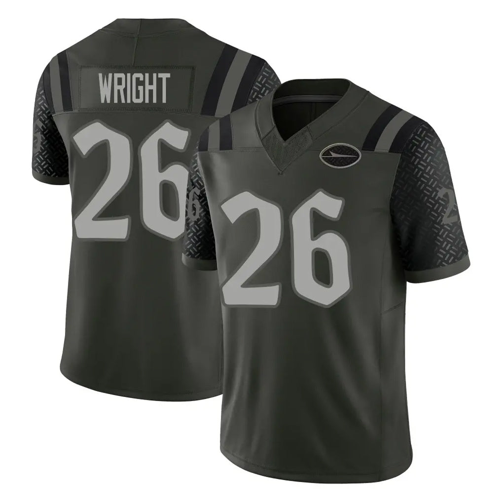NY.Jets #26 Nahshon Wright Player Green Limited 2025 Rivalries Collection Home Game Edoa Stitched Jerseys