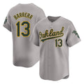 Athletics #13 Luis Barrera Player Gray Road Limited Home Game Edoa Stitched Jerseys