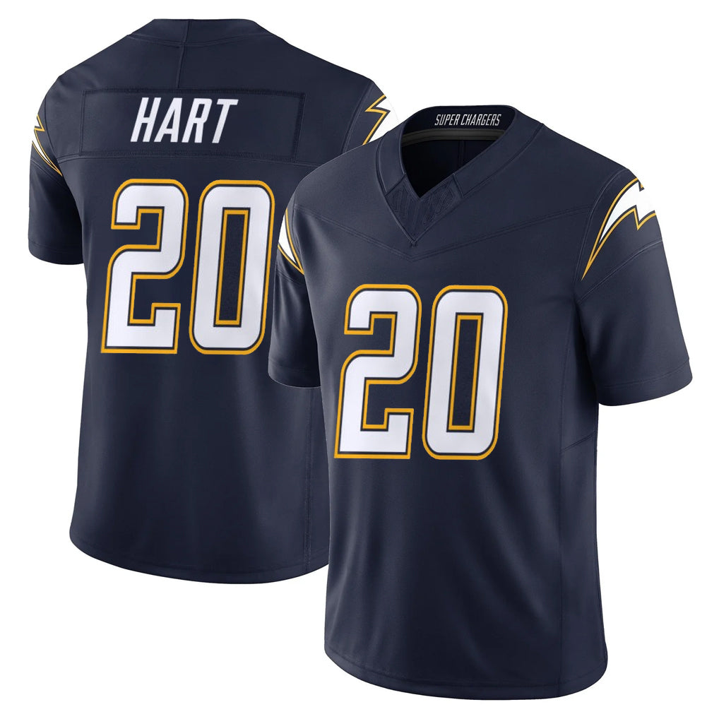 LA.Chargers #20 Cam Hart Player Navy Vapor F.U.S.E. Limited Home Game Edoa Stitched Jerseys