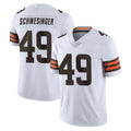C.Browns #49 Carson Schwesinger Player White Vapor Untouchable Limited Home Game Edoa Stitched Jerseys