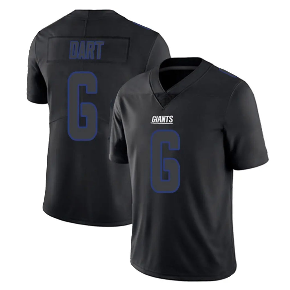 NY.Giants #6 Jaxson Dart Player Black Impact Limited Home Game Edoa Stitched Jerseys