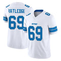 D.Lions #69 Tate Ratledge Player White Limited Vapor F.U.S.E. Alternate Home Game Edoa Stitched Jerseys
