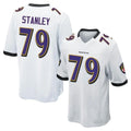 B.Ravens #79 Ronnie Stanley Player White Alternate Home Game Edoa Stitched Jerseys