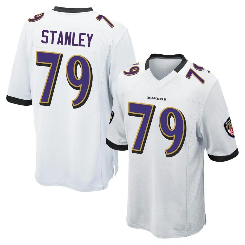 B.Ravens #79 Ronnie Stanley Player White Alternate Home Game Edoa Stitched Jerseys
