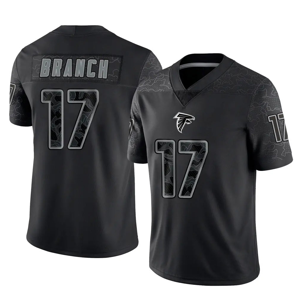 A.Falcons #17 Zachariah Branch Player Black RFLCTV Limited Edoa Stitched Jerseys
