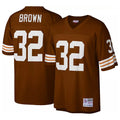 C.Browns #32 Jim Brown Player Brown Mitchell & Ness 1963 Throwback Edoa Stitched Jerseys