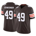 C.Browns #49 Carson Schwesinger Player Brown Vapor F.U.S.E. Limited Home Game Edoa Stitched Jerseys