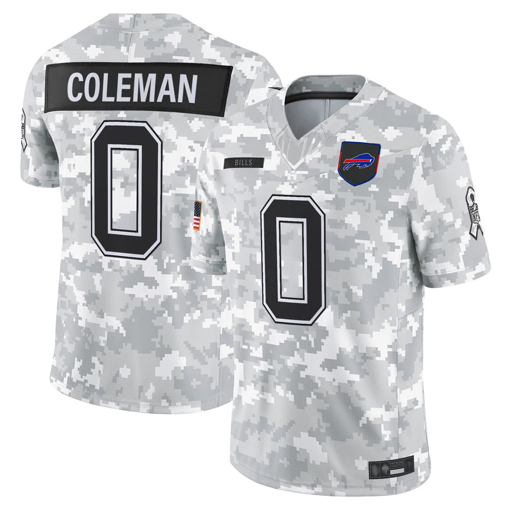 B.Bills #0 Keon Coleman Player Arctic Camo Salute to Service Limited Game Edoa Stitched Jerseys