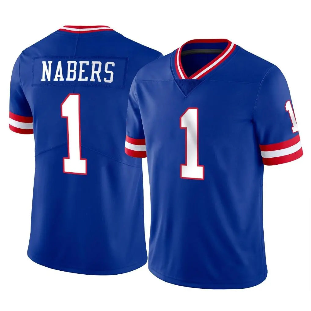 NY.Giants #1 Malik Nabers Player Royal Classic Vapor Home Game Edoa Stitched Jerseys