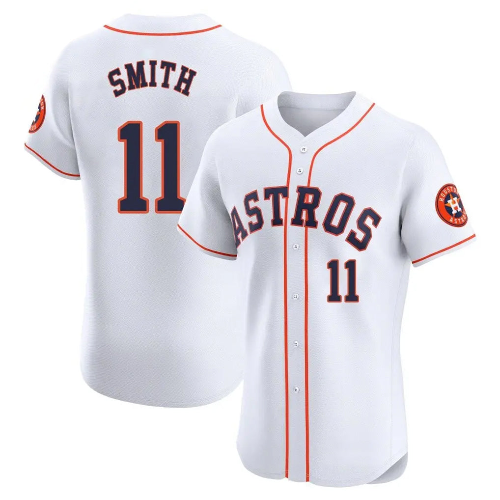 H.Astros #11 Cam Smith Player White Limited Elite Home Edoa Stitched Jerseys