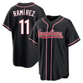 C.Guardians #11 Jose Ramirez Player Black Fashion Out Home Game Edoa Stitched Jerseys