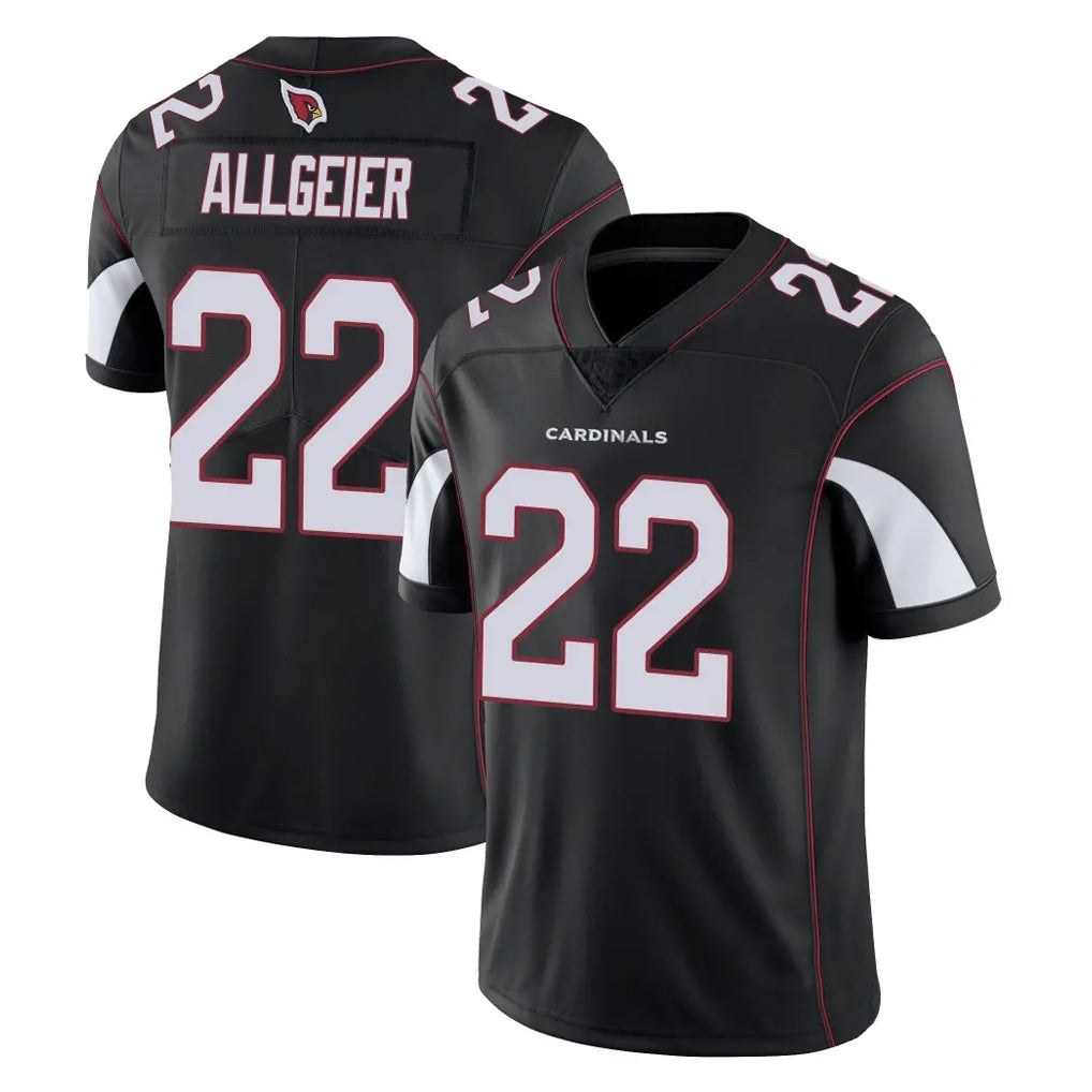 A.Cardinals #22 Tyler Allgeier Player Black Vapor Limited Home Game Edoa Stitched Jerseys