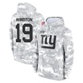 NY.Giants #19 Jameis Winston Player Arctic Camo Salute to Service Pullover Hoodies Limited Game Edoa Stitched Jerseys
