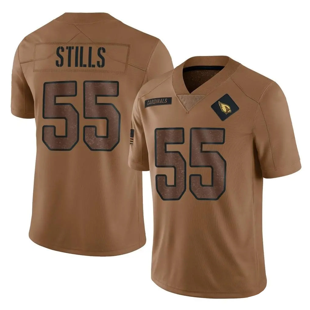 A.Cardinals #55 Dante Stills Player Brown Limited Salute To Service Game Edoa Stitched Jerseys