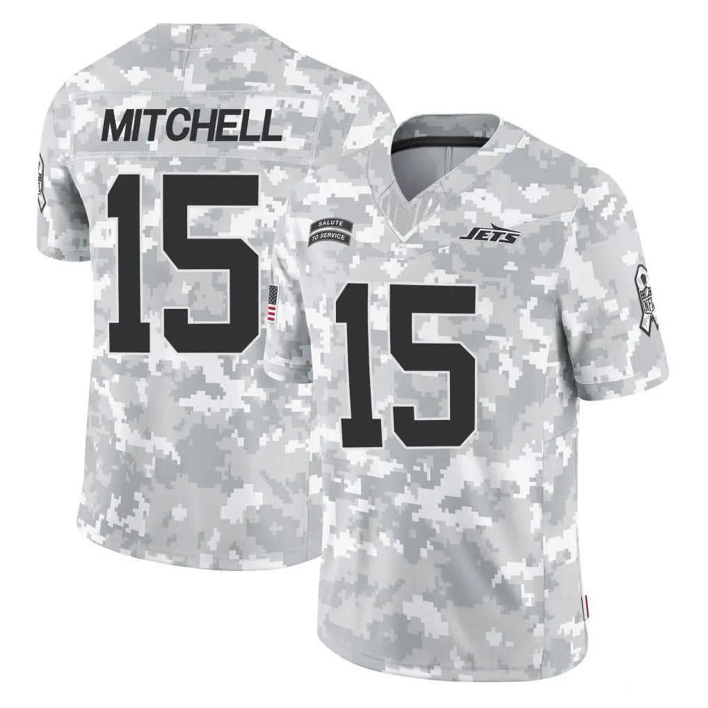 NY.Jets #15 Adonai Mitchell Player Arctic Camo Salute to Service Limited Game Edoa Stitched Jerseys