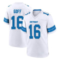 D.Lions #16 Jared Goff Player White Alternate Home Game Edoa Stitched Jerseys