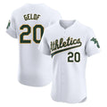 Athletics #20 Zack Gelof Player White Limited Elite Home Game Edoa Stitched Jerseys