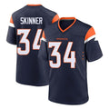 D.Broncos #34 JL Skinner Player Navy Home Game Edoa Stitched Jerseys