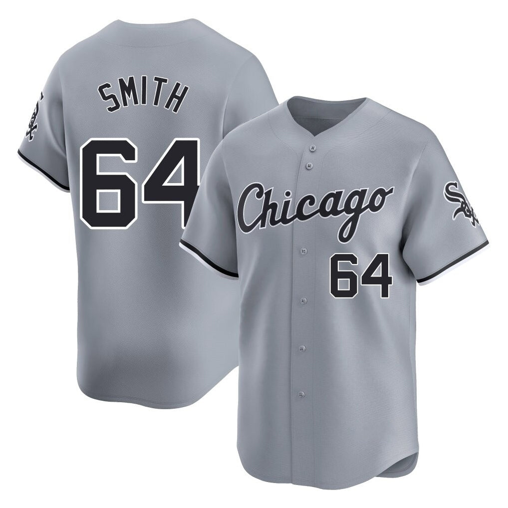 C.White Sox #64 Shane Smith Player Gray Road Limited Home Edoa Stitched Jerseys