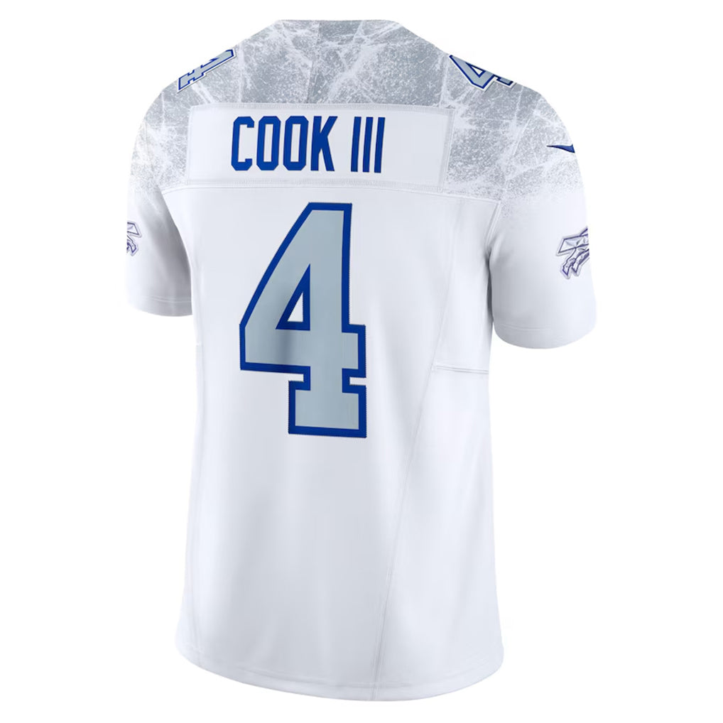 B.Bills #4 James Cook III Player White Rivalries Collection Vapor Limited Edoa Stitched Jerseys