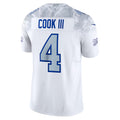 B.Bills #4 James Cook III Player White Rivalries Collection Vapor Limited Edoa Stitched Jerseys