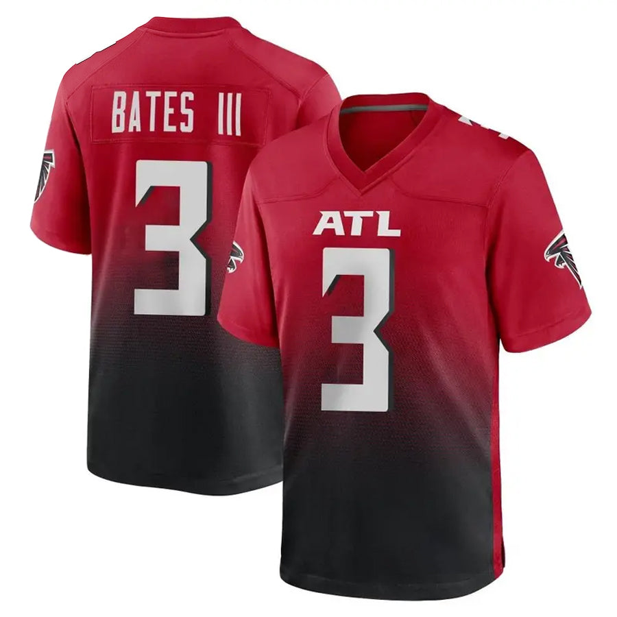 A.Falcons #3 Jessie Bates III Player Red Home Game Edoa Stitched Jerseys