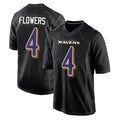 B.Ravens #4 Zay Flowers Player Black Carbon Fashion Home Game Edoa Stitched Jerseys