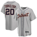 D.Tigers #20 Spencer Torkelson Player Gray Home Game Edoa Stitched Jerseys