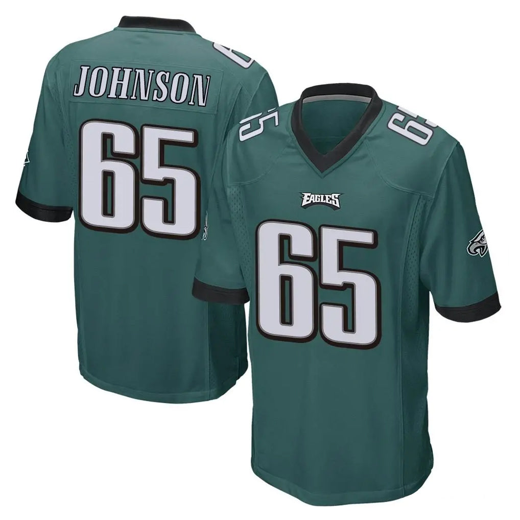 P.Eagles #65 Lane Johnson Player Team Color Green Home Game Edoa Stitched Jerseys