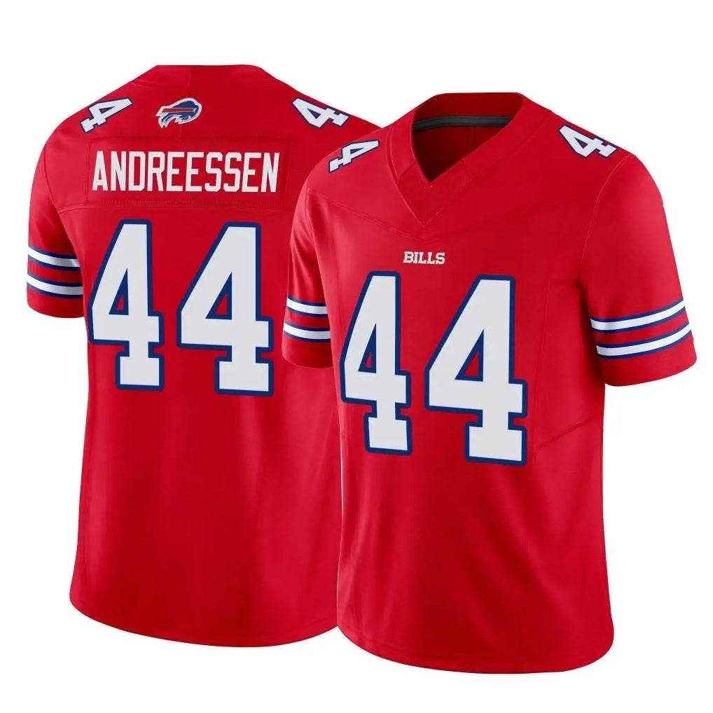 B.Bills #44 Joe Andreessen Player Red Vapor F.U.S.E. Limited Home Game Edoa Stitched Jerseys