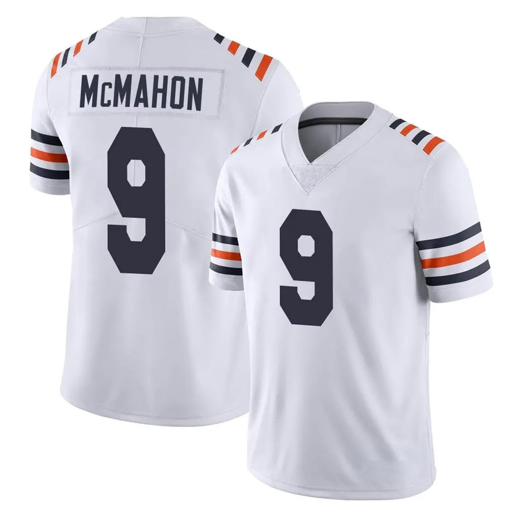 C.Bears #9 Jim McMahon Player White Classic Vapor Limited Home Game Edoa Stitched Jerseys