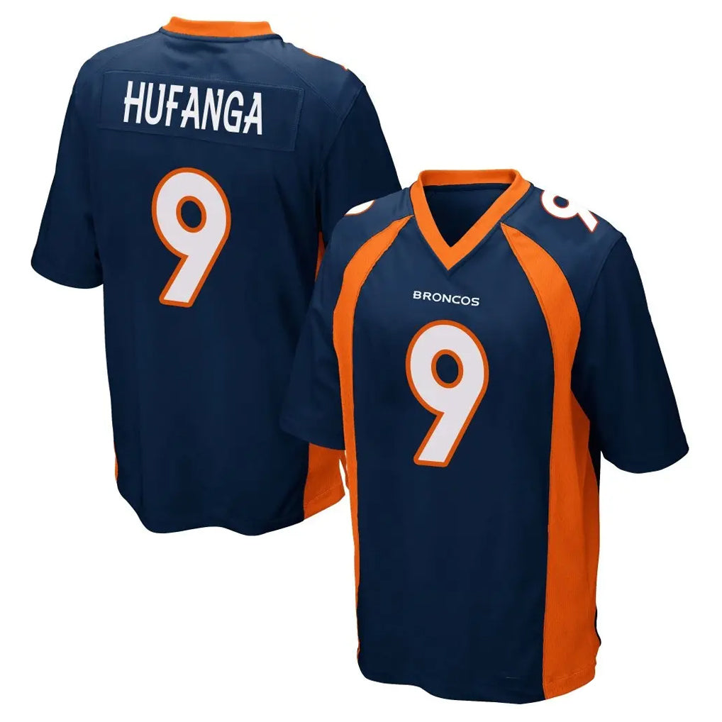D.Broncos #9 Talanoa Hufanga Player Navy Game Edoa Stitched Jerseys