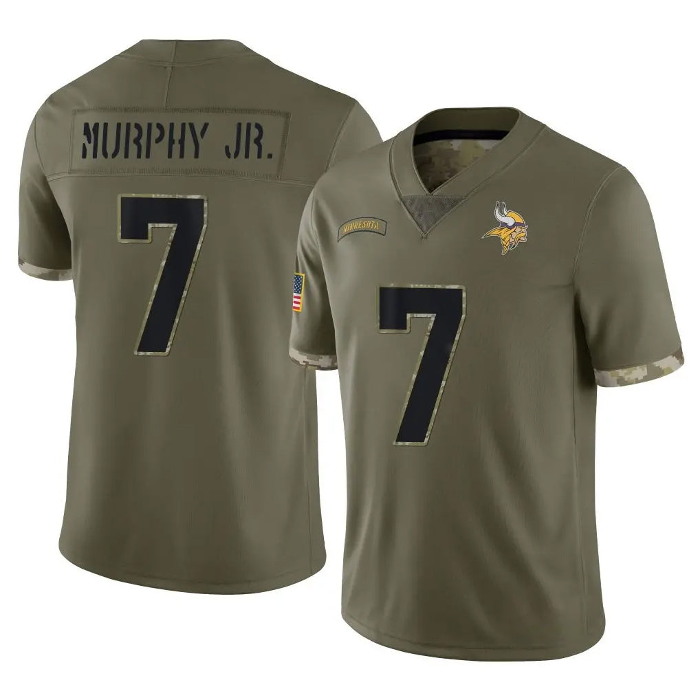 M.Vikings #7 Byron Murphy Jr. Player Olive Salute To Service Limited Edoa Stitched Jerseys