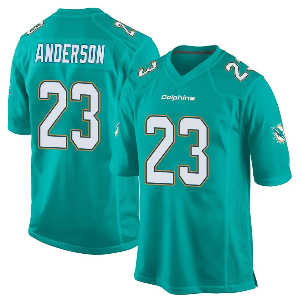 M.Dolphins #23 Zayne Anderson Player Aqua Team Color Home Game Edoa Stitched Jerseys