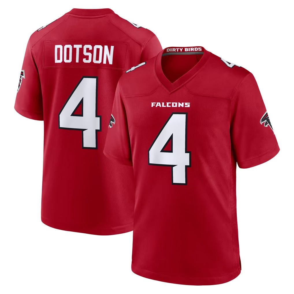 A.Falcons #4 Jahan Dotson Player Red Team Color Home Game Edoa Stitched Jerseys