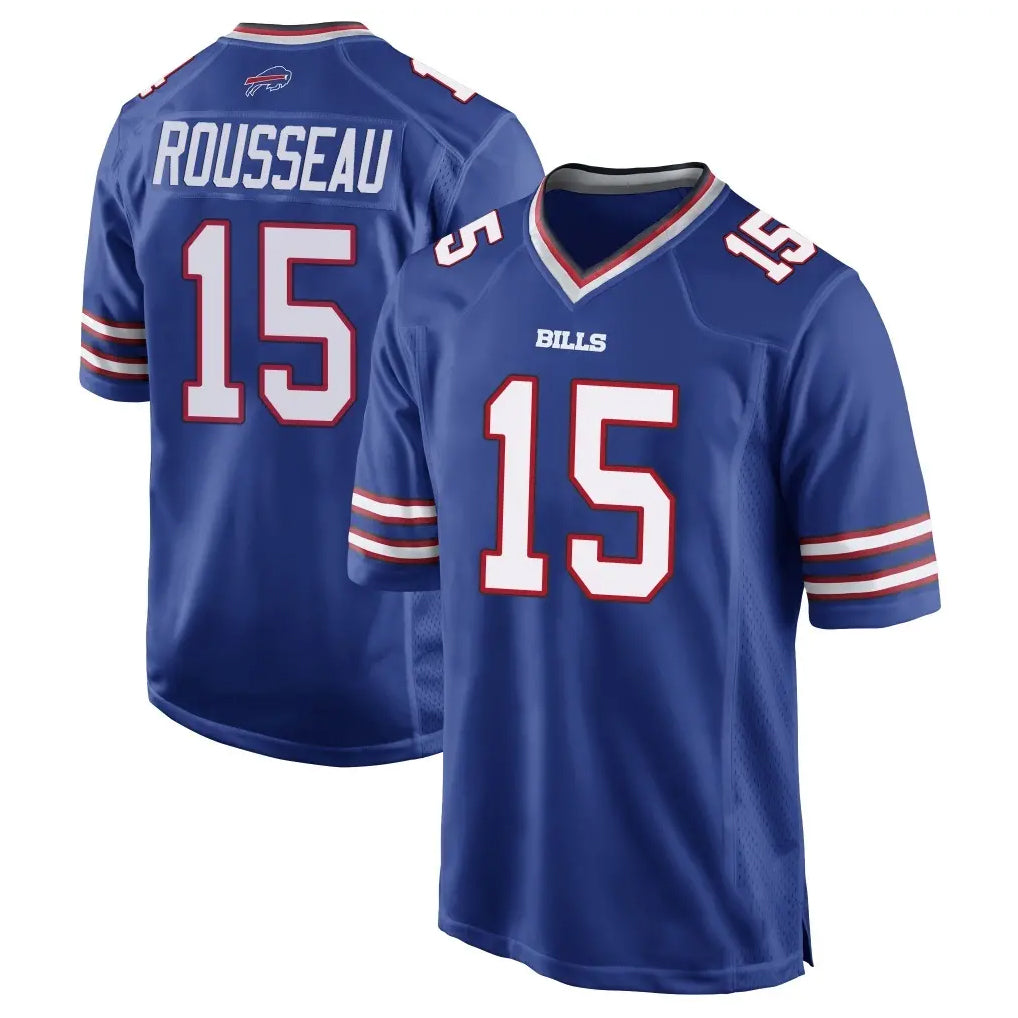 B.Bills #15 Greg Rousseau Player Royal Home Game Edoa Stitched Jerseys