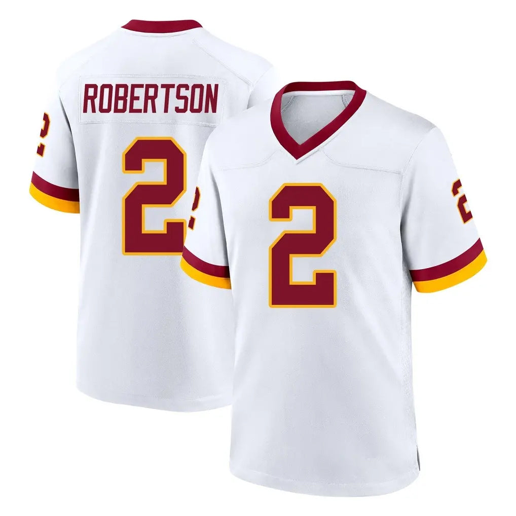 W.Commanders #2 Amik Robertson Player White Home Game Edoa Stitched Jerseys