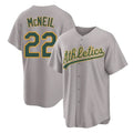 Athletics #22 Jeff McNeil Player Gray Home Game Edoa Stitched Jerseys