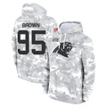 C.Panthers #95 Derrick Brown Player Arctic Camo Salute to Service Pullover Hoodies Limited Game Edoa Stitched Jerseys